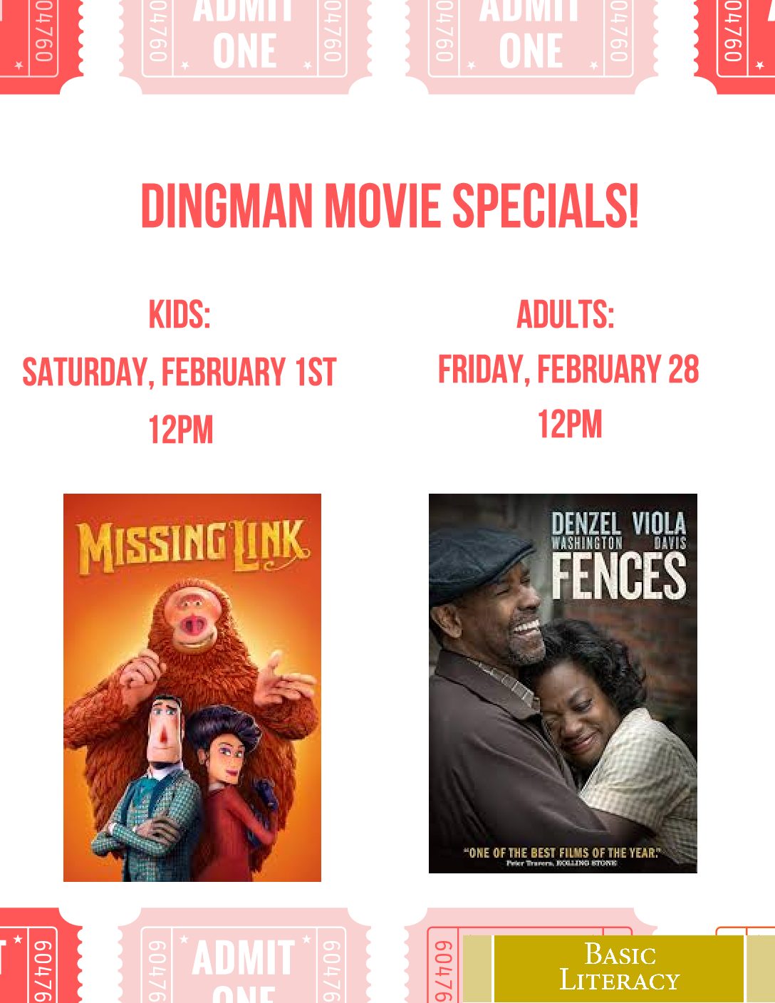 Movie Special for Adults- Dingman - Pike County Public Library