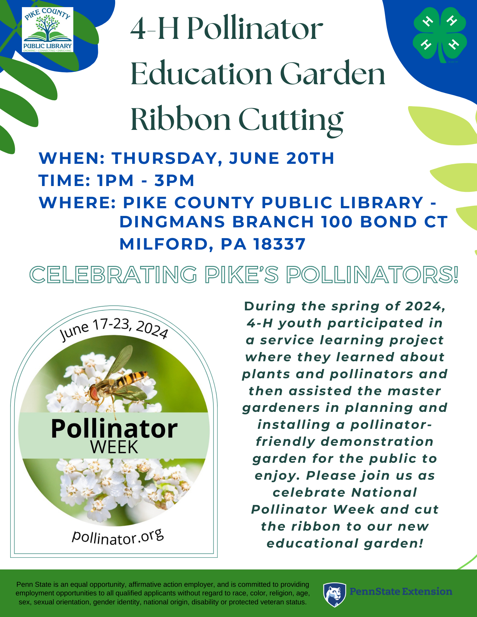 Pollinator Garden Ribbon Cutting - Pike County Public Library