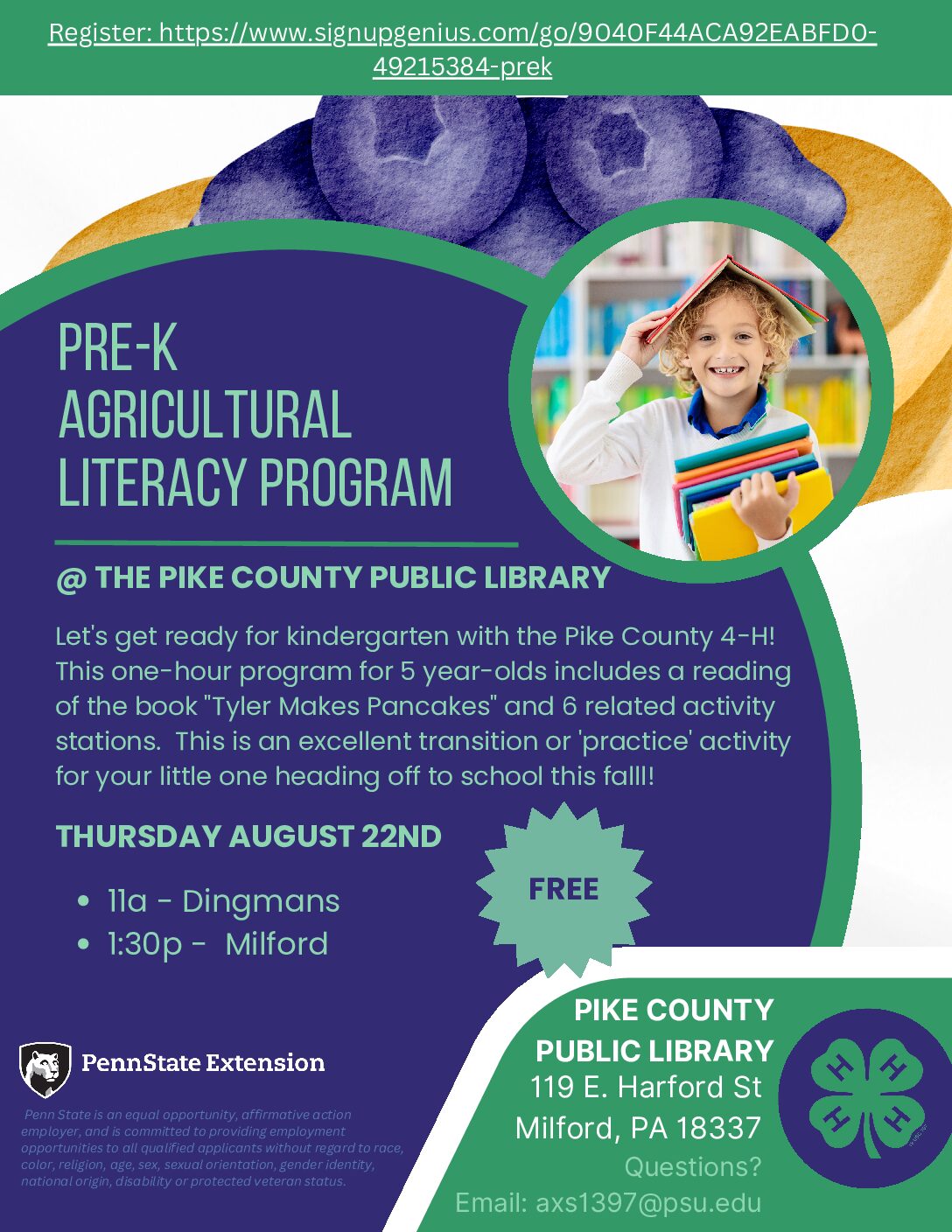4-H Pre-K Agricultural Literacy Program - Pike County Public Library